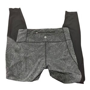 Lululemon Speed Wunder‎ Tight Asym Free Spirit Black Leggings Women's 8